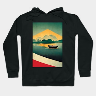 Lake Boat Retro Hoodie